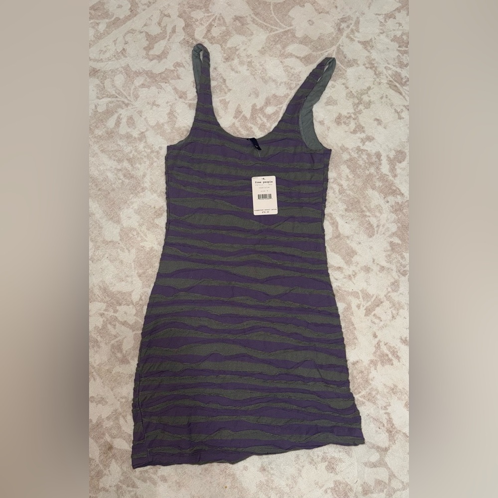 Purple and Green Textured Dress